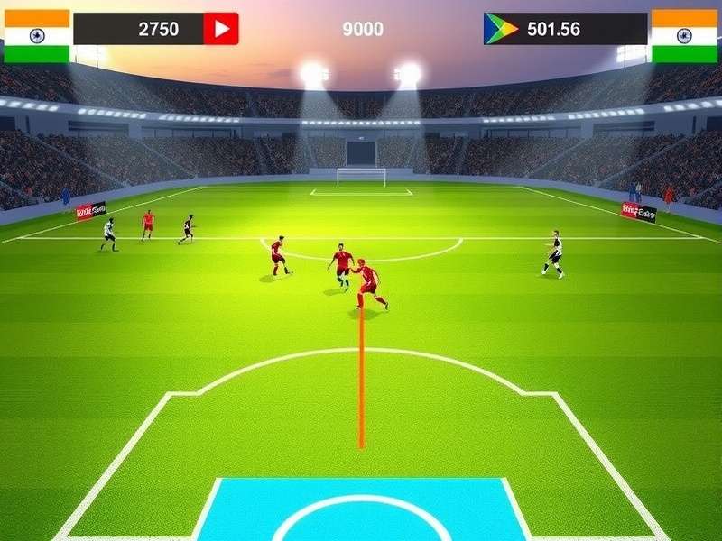 Esplanade Football Victory gameplay screenshot showing Indian stadium